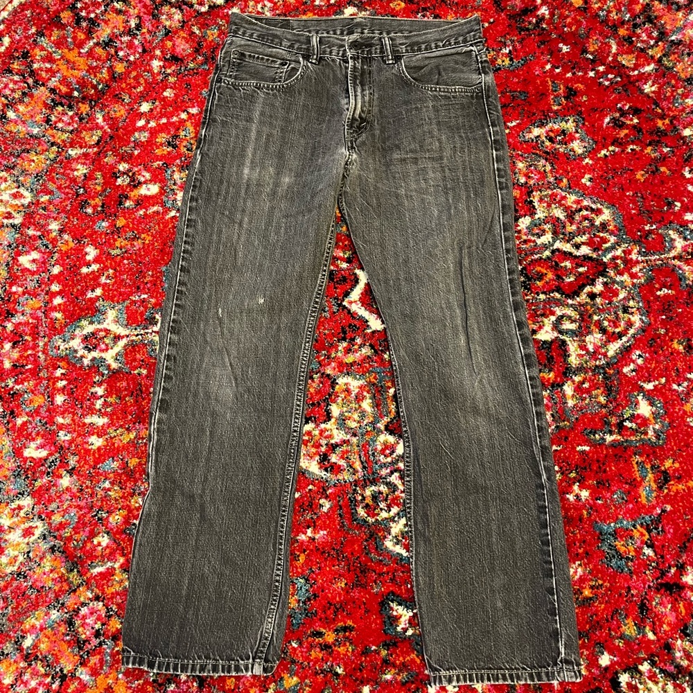 Men’s Light Wash Black Levi’s 505 Jeans